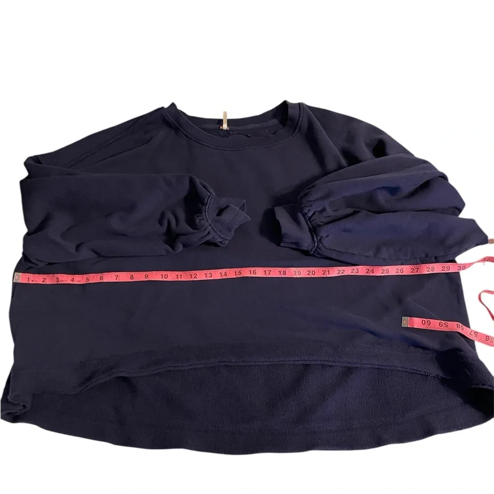 Free People Oversized Balloon Sleeve Sweatshirt in Deep Purple